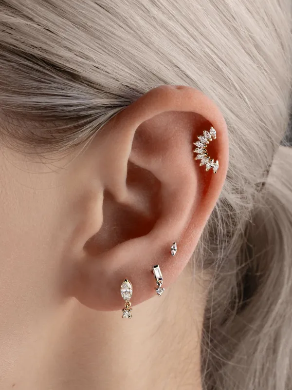 Lark & Berry Quiet Luxury ダイヤモンド ドロップピアス 14Kイエロー