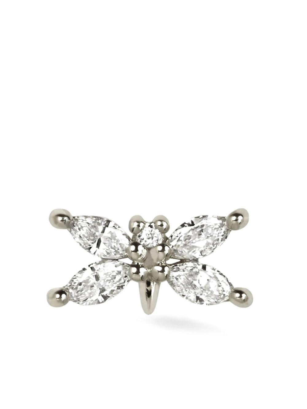 Lark & Berry 14kt white gold Butterfly diamond stud earring - Silver