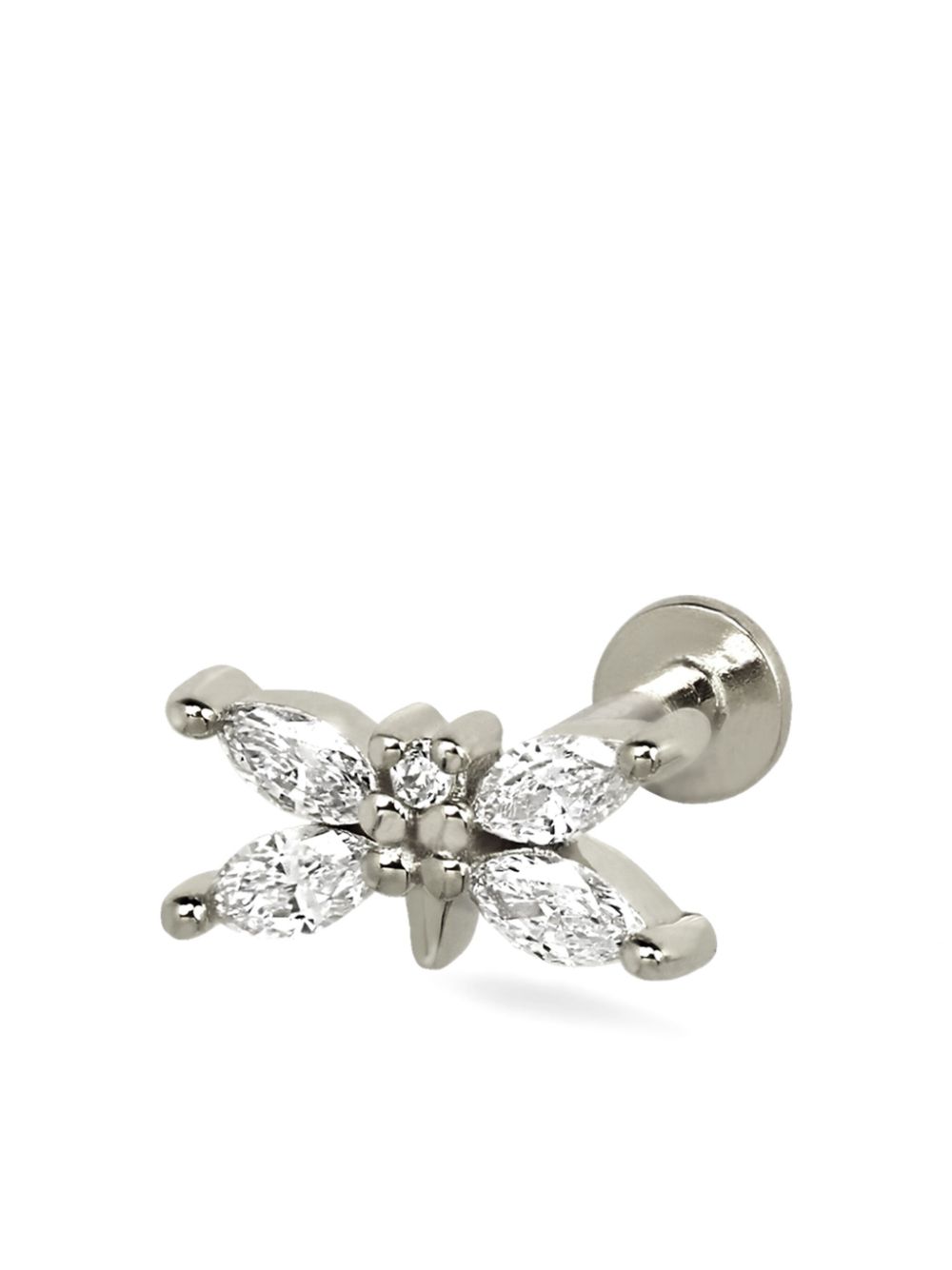 Lark & Berry 14kt white gold Butterfly diamond stud earring - Silver