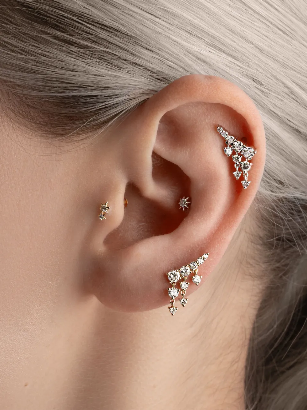 14kt Yellow Gold Royal Heiress Diamond Stud Earring