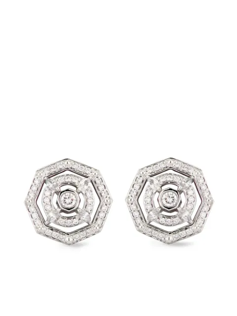 Lark & Berry boucles d’oreilles Aerides en or blanc pavées de diamants
