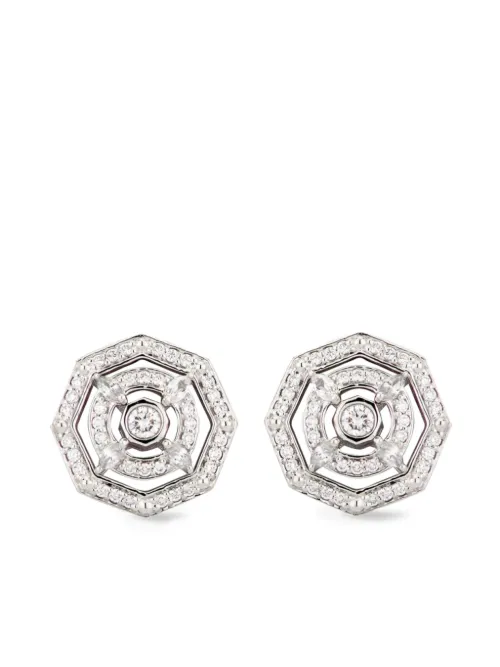 Boucles d’oreilles Aerides en or blanc pavées de diamants - Lark & Berry - Modalova