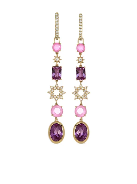 Lark & Berry 14kt yellow gold Starburst sapphire and diamond earrings