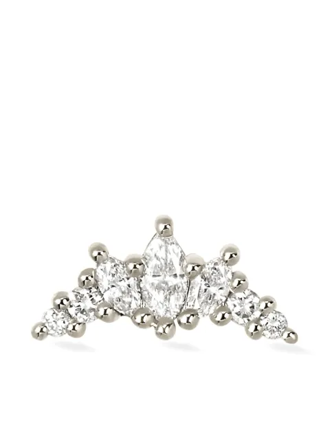 Lark & Berry 14kt white gold Majestic Crescent diamond stud earring