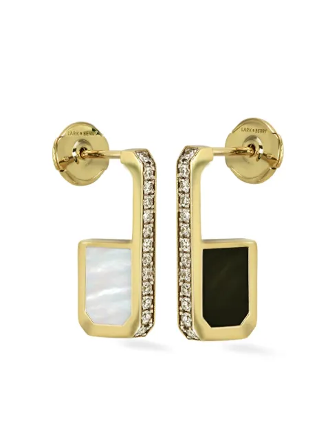Lark & Berry 18kt yellow gold Eclipsis diamond hoop earrings