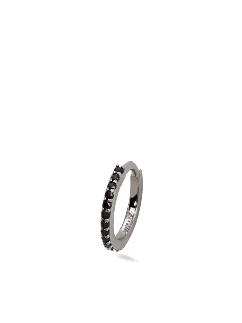 Lark & Berry 14kt white gold Modernist black spinel large hoop earring