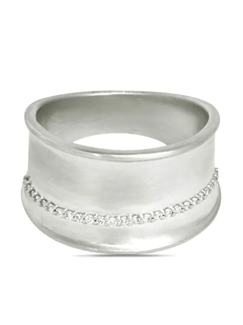 Bague Dune en or blanc 14ct pavée de diamants - Lark & Berry - Modalova