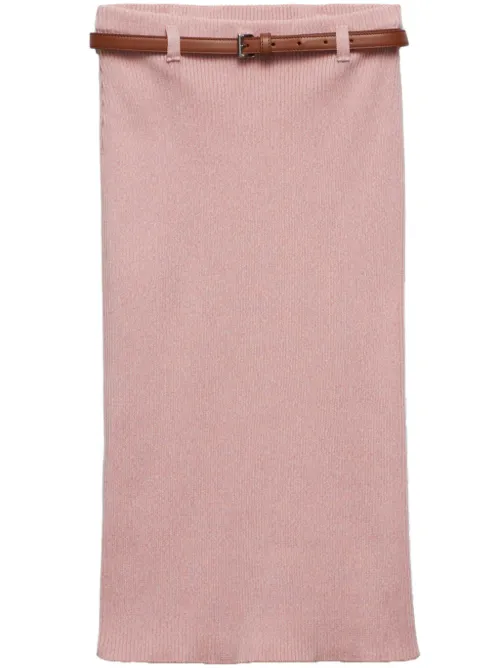Jupe mi-longue à taille ceinturée - Prada - Modalova