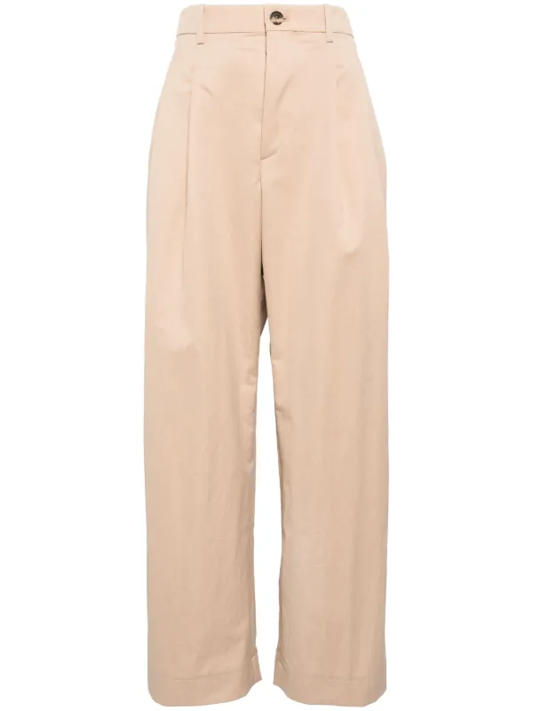 WARDROBE.NYC Wide-leg Tailored Trousers in Brown
