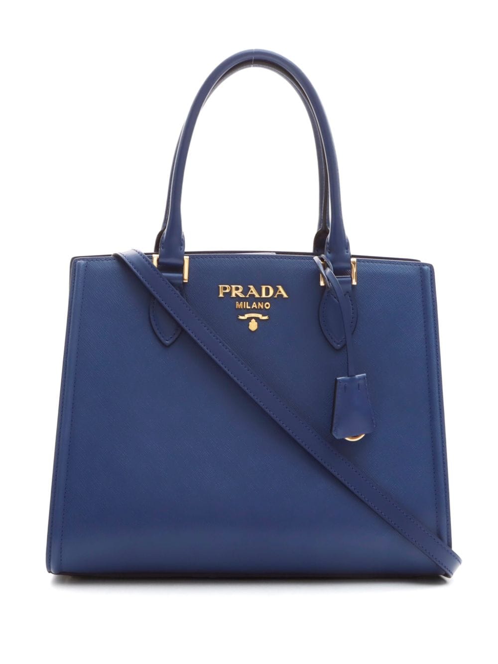 Pre-owned Prada Logo-lettering Two-way Bag In Blue