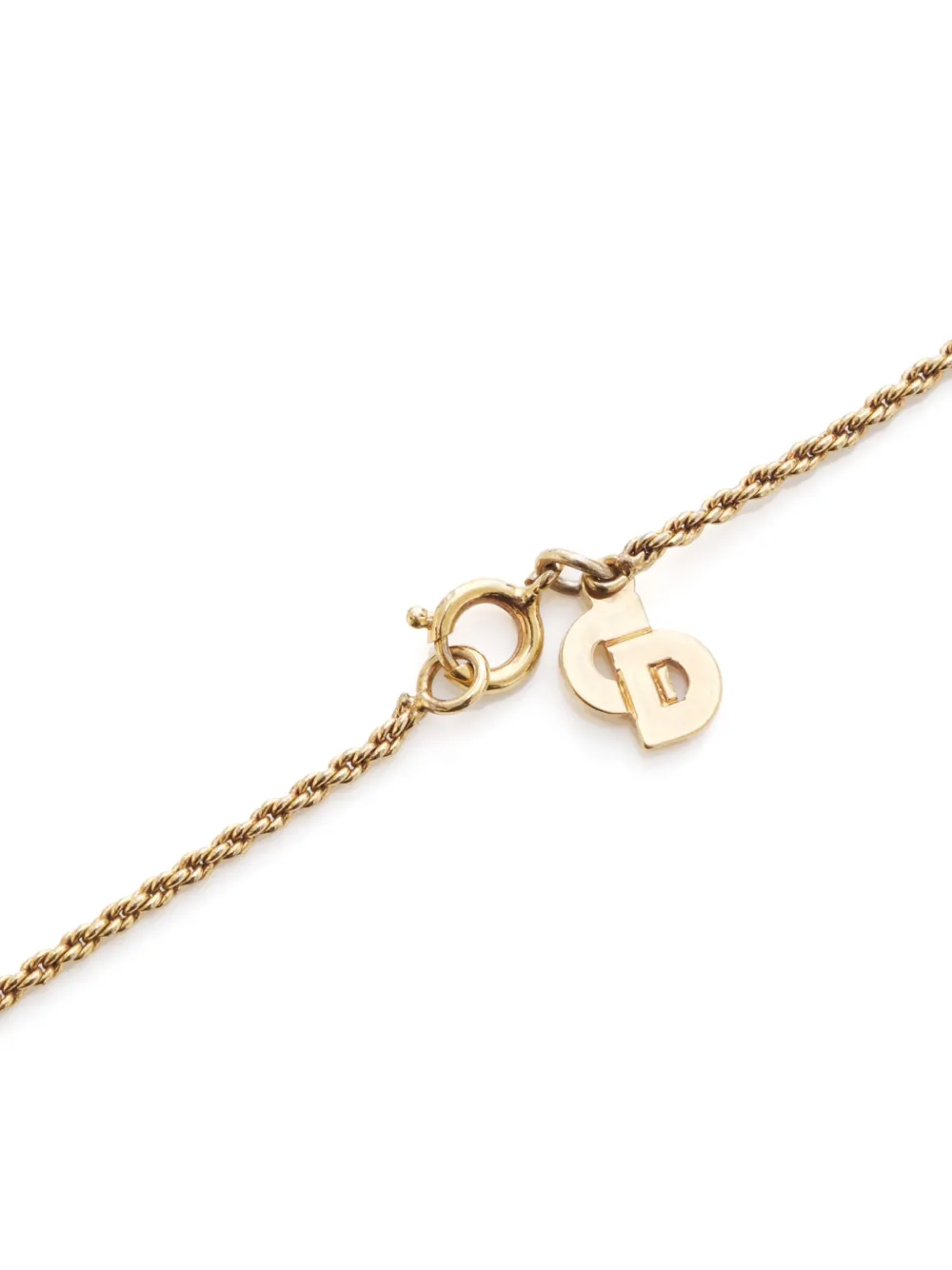Pre-owned Dior Cd Logo-pendant Necklace In Gold