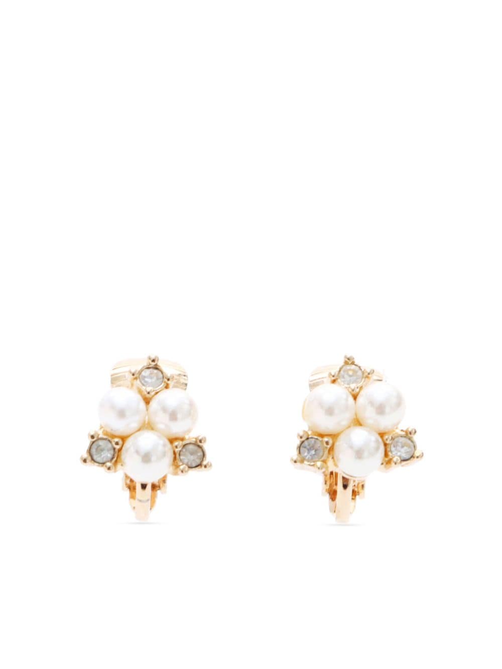 faux-pearl clip-on earrings