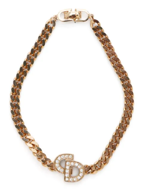 Christian Dior Pre-Owned CD rhinestone chain bracelet