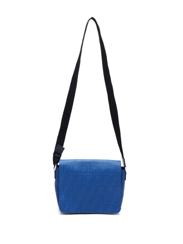 Fendi Pre Owned Zucca print Shoulder Bag Blue FARFETCH AU