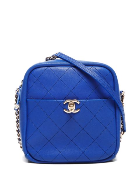 HOT SALE CHANEL 2018 CC diamond-quilted crossbody bag Women