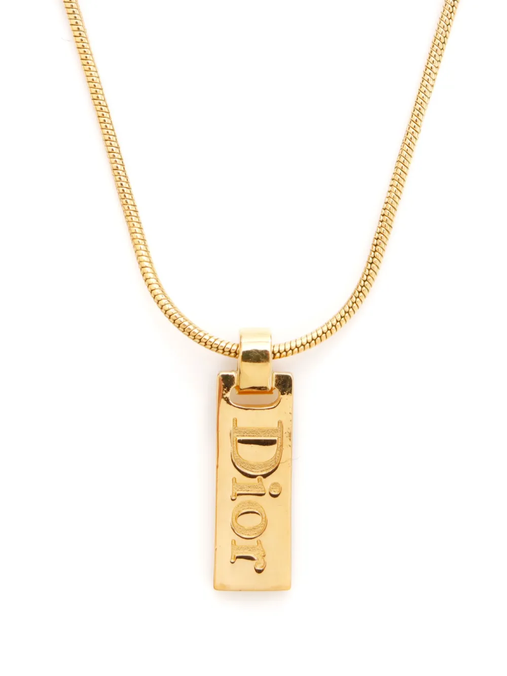 Christian Dior Pre-Owned Schakelhalsketting met logo-hanger - Goud