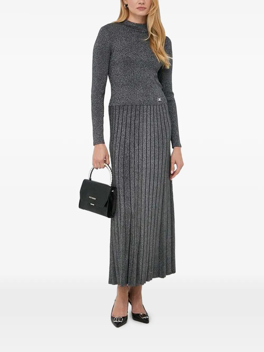 Michael Michael Kors metallic ribbed-knit cropped sweater - Grigio
