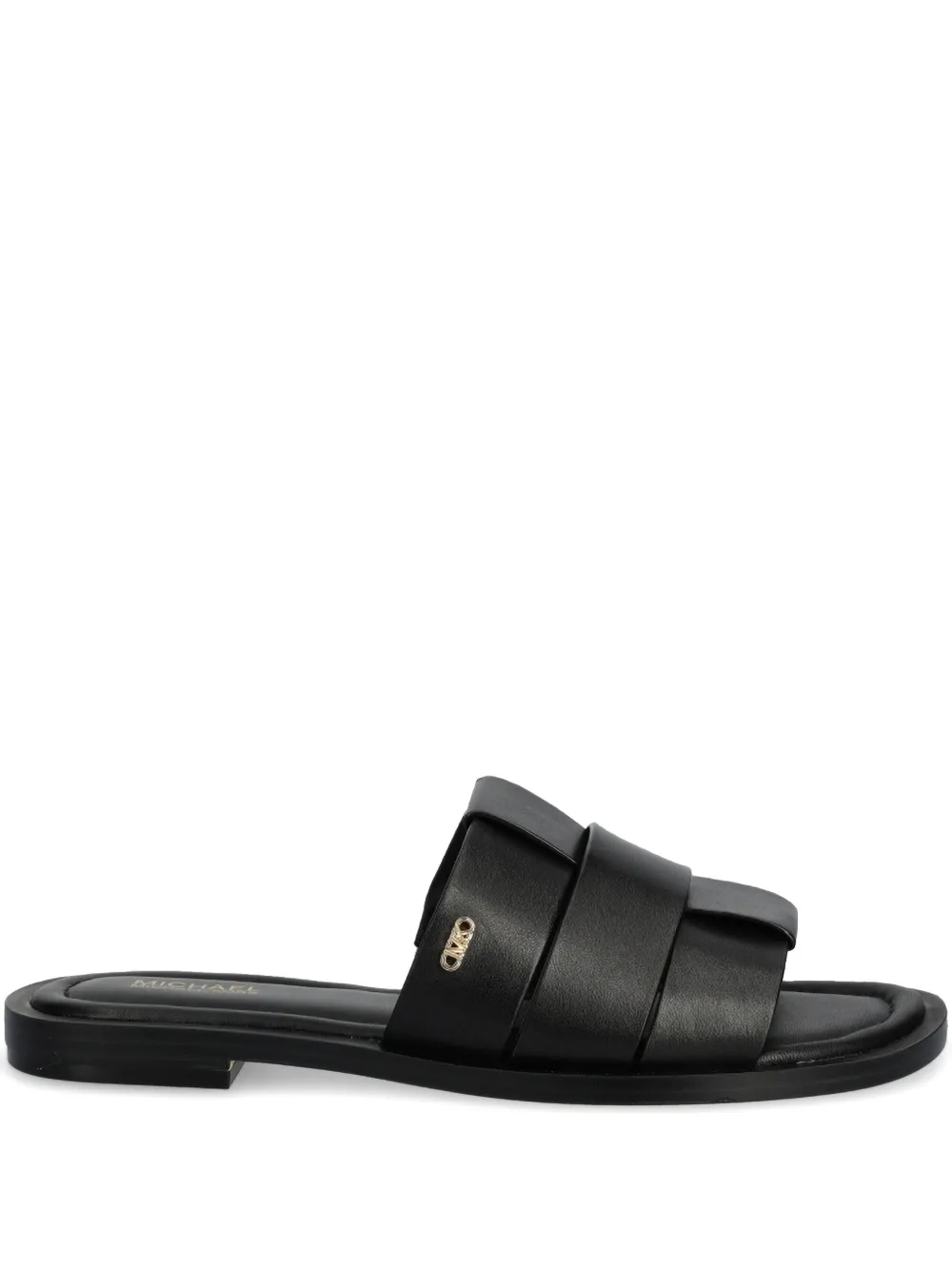 Michael Kors leather slides Black