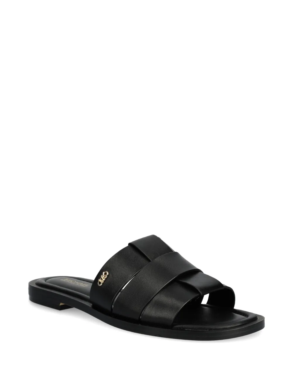 Michael Kors leather slides Black