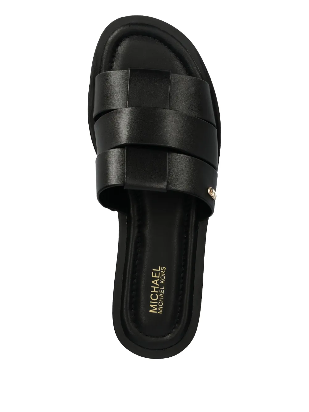 Michael Kors leather slides Black