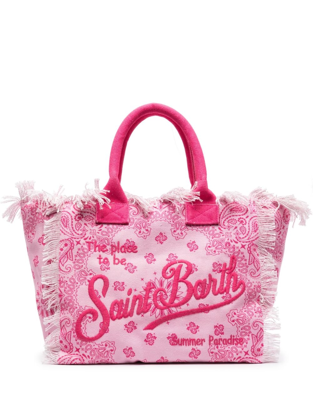 Mc2 Saint Barth Vanity Bandana-print Beach Bag In Pink
