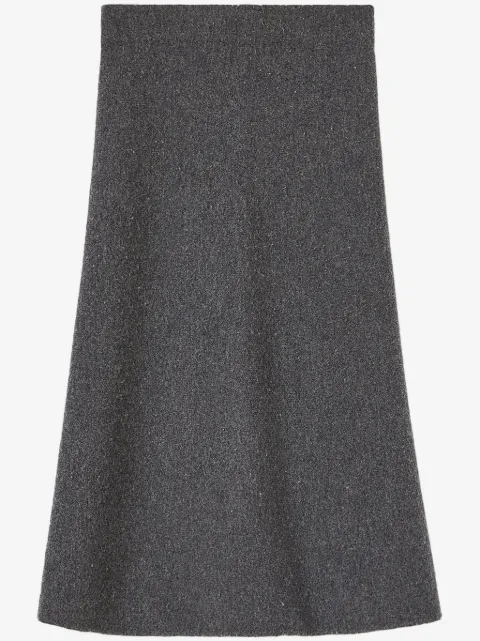 Jil Sander wool A-line midi skirt