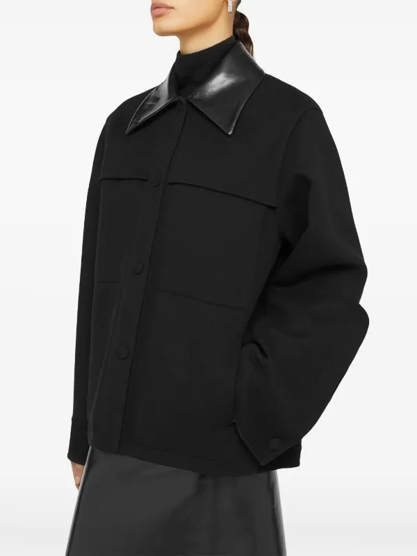 ジャケット Jil Sander SS25 Black wool jacket (J02BN0199J40035 001) Jil Sander/J+ Uniqlo NWT Black Wool Blend Minimalist