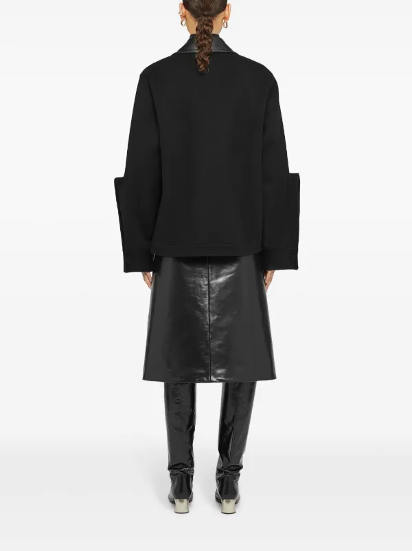 ジャケット Jil Sander SS25 Black wool jacket (J02BN0199J40035 001) Jil Sander Wool Shirt Jacket | mrporter | REVERSIBLE