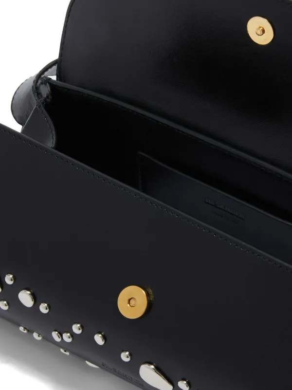 Jil Sander Small Cannolo Studded Shoulder Bag | Black