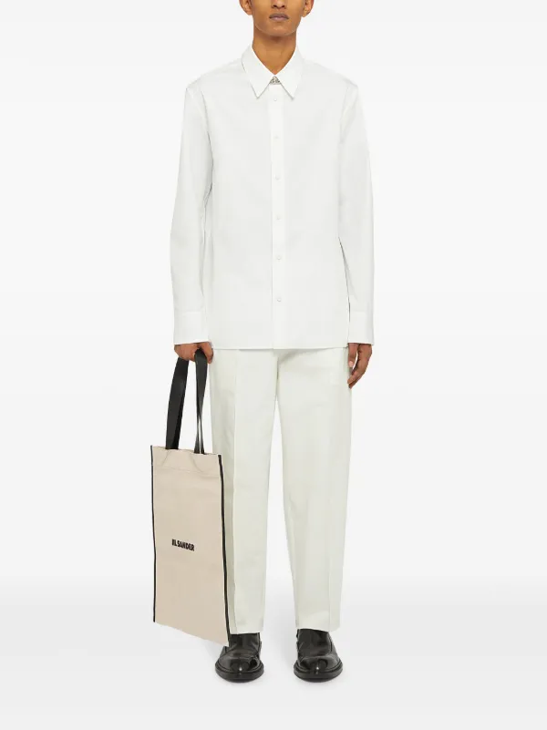 Jil Sander Flat Shopper Medium Tote Bag | White | FARFETCH