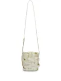 Jil Sander small woven leather bucket bag - White