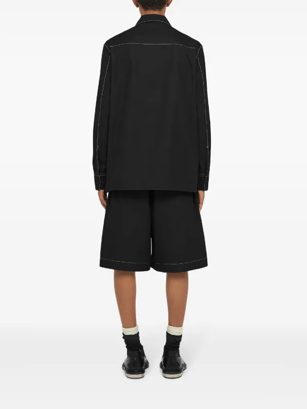 Jil Sander コントラストステッチ シャツ | ブラック | FARFETCH JP Jil Sander コントラストステッチ シャツ | ブラック | FARFETCH JP