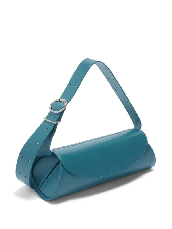 Jil Sander Small Cannolo Shoulder Bag | Blue | FARFETCH JO
