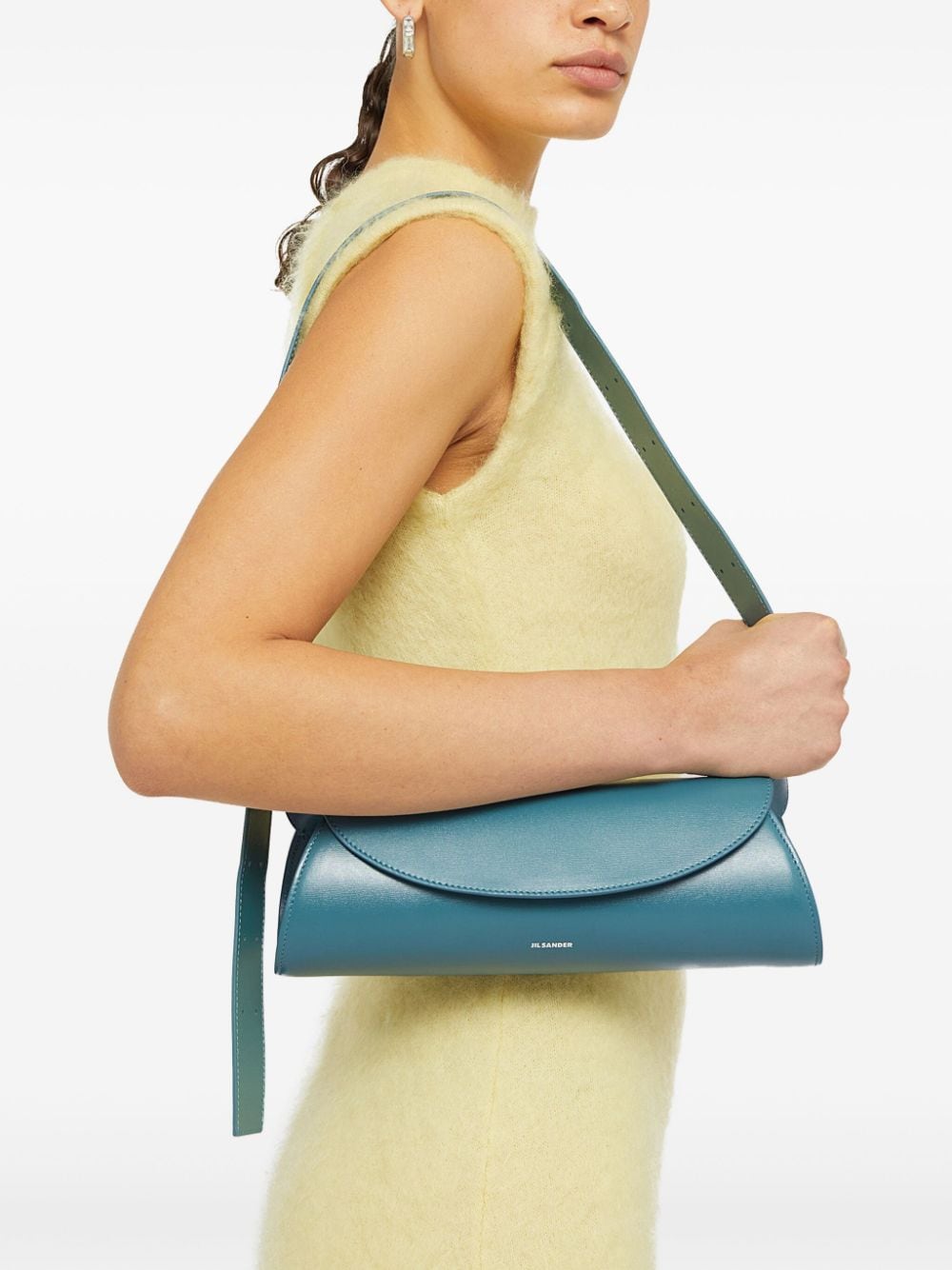 Shop Jil Sander Small Cannolo Shoulder Bag In Blue
