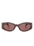 Jacquemus leopard-print oval-frame sunglasses - Neutrals