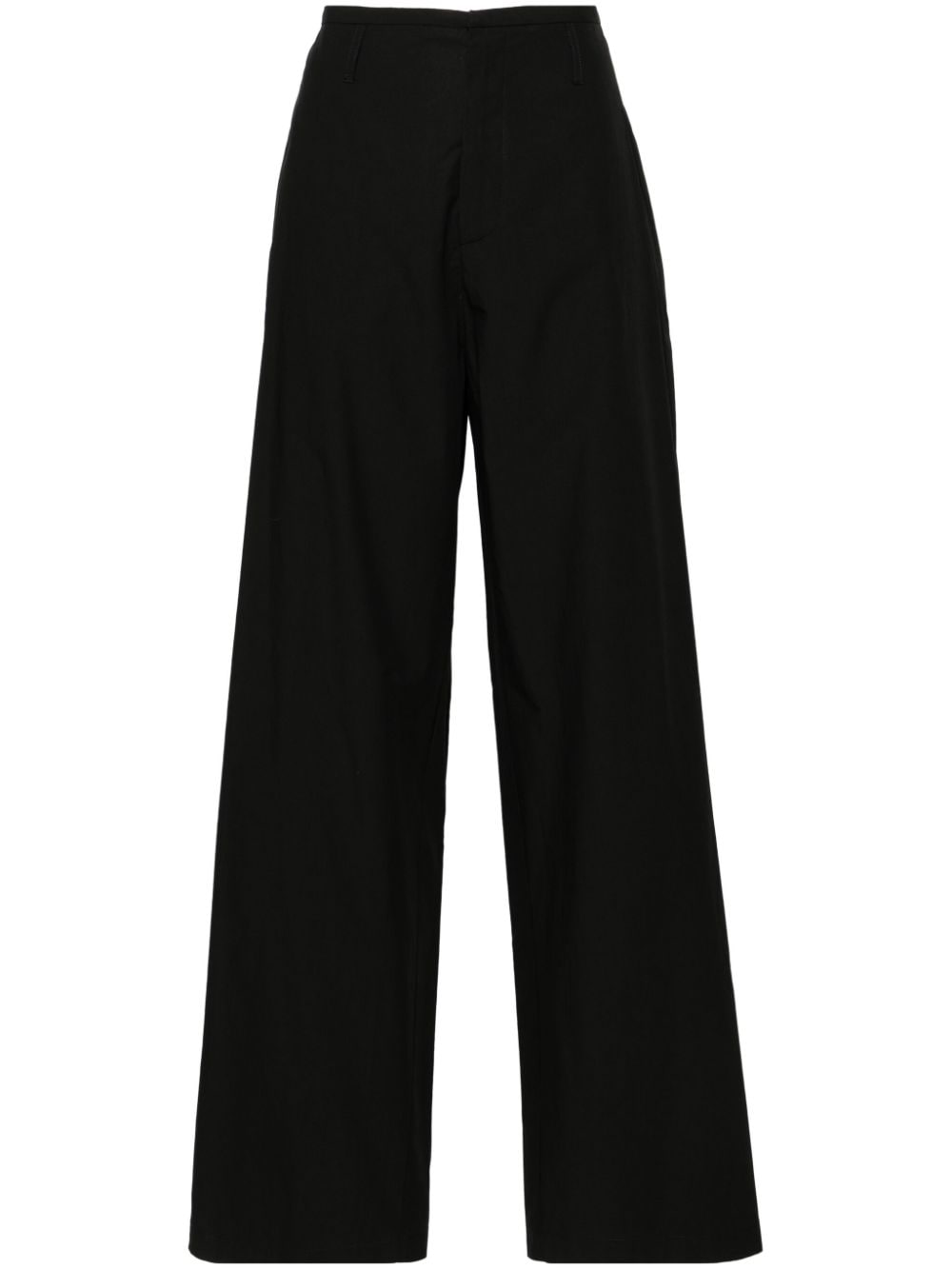 Alysi High-waisted Wide-leg Trousers In Black