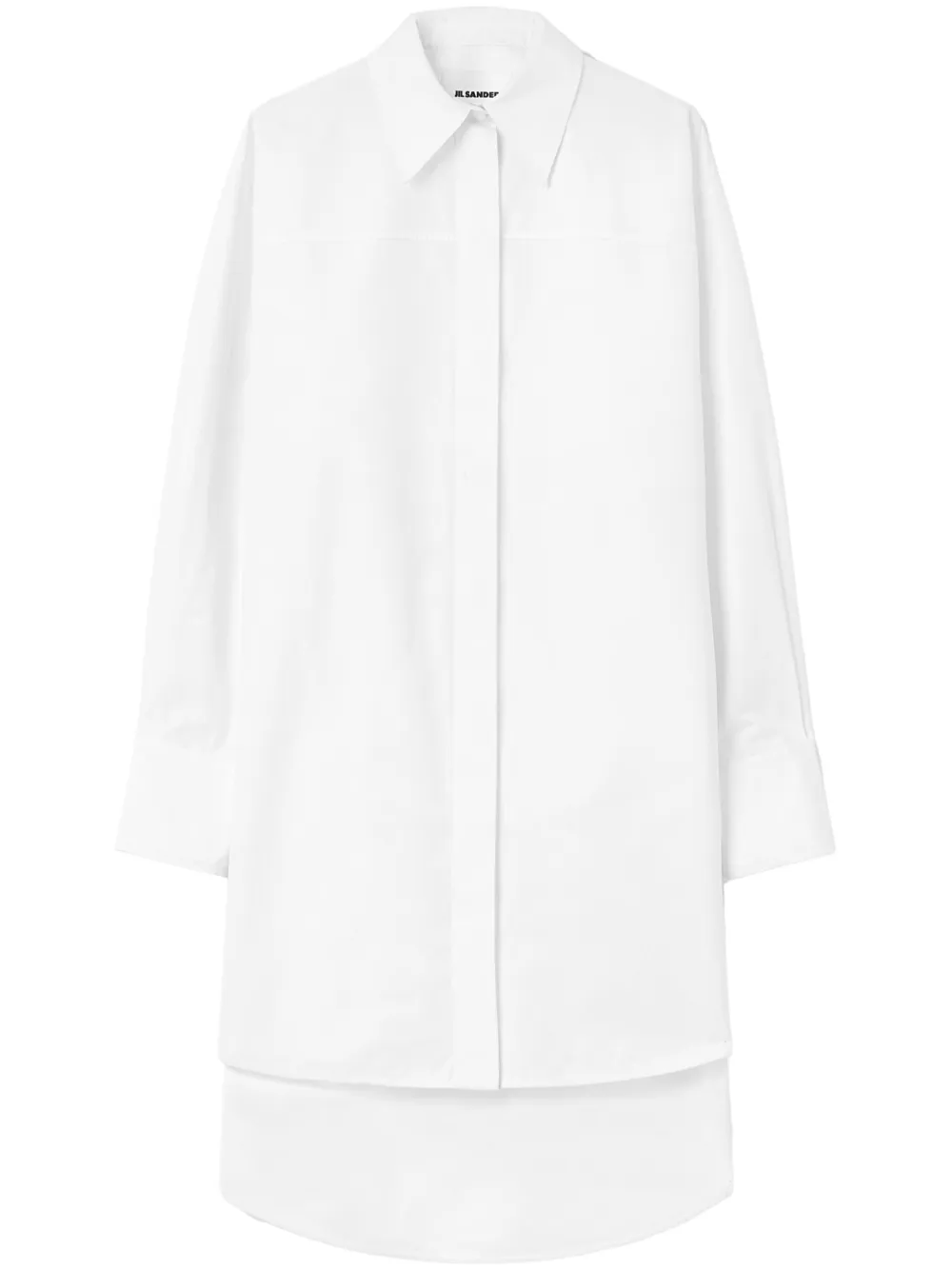 Jil Sander Long sleeve Cotton Shirt Dress White FARFETCH