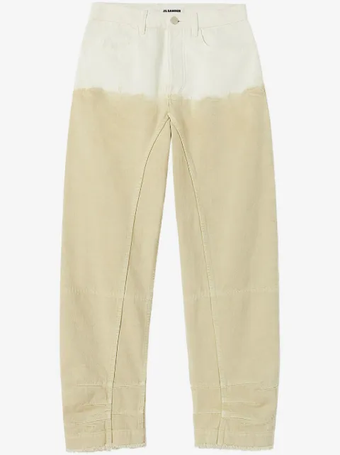 Jil Sander jean bicolore à coupe ample
