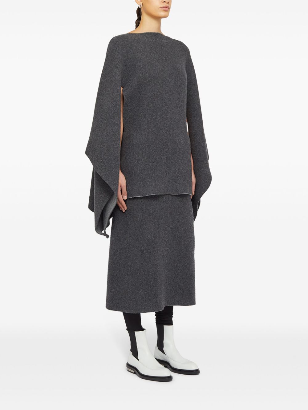 Shop Jil Sander A-line Wool Skirt In Grau