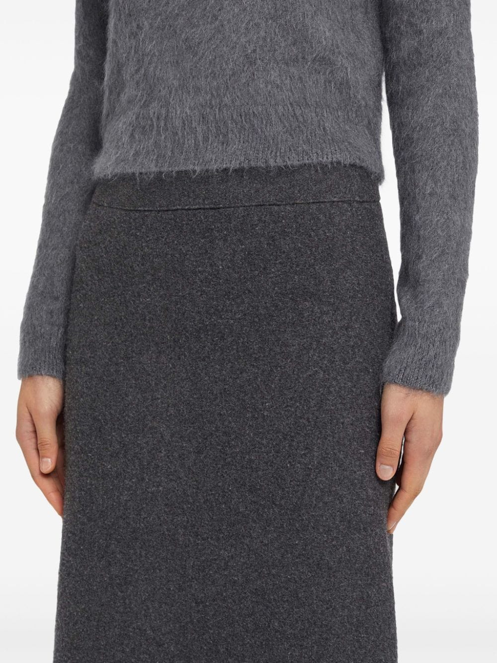 Shop Jil Sander A-line Wool Skirt In Grau