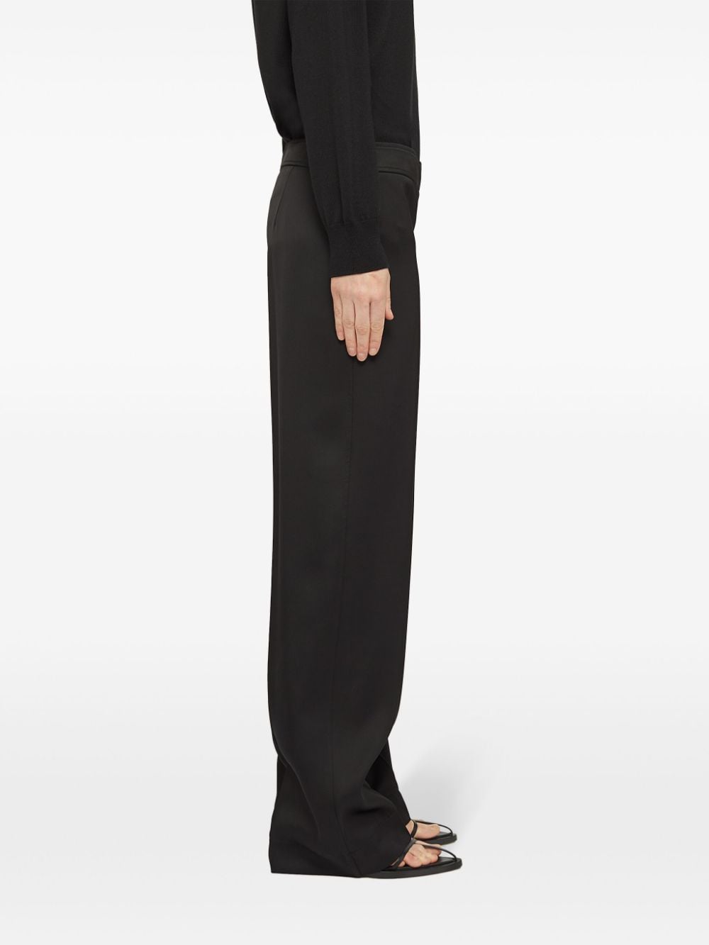 Shop Jil Sander Creased Straight Trousers In Black