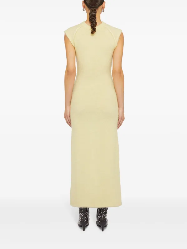 Jil Sander Front Slit Knitted Maxi Dress | Yellow | FARFETCH
