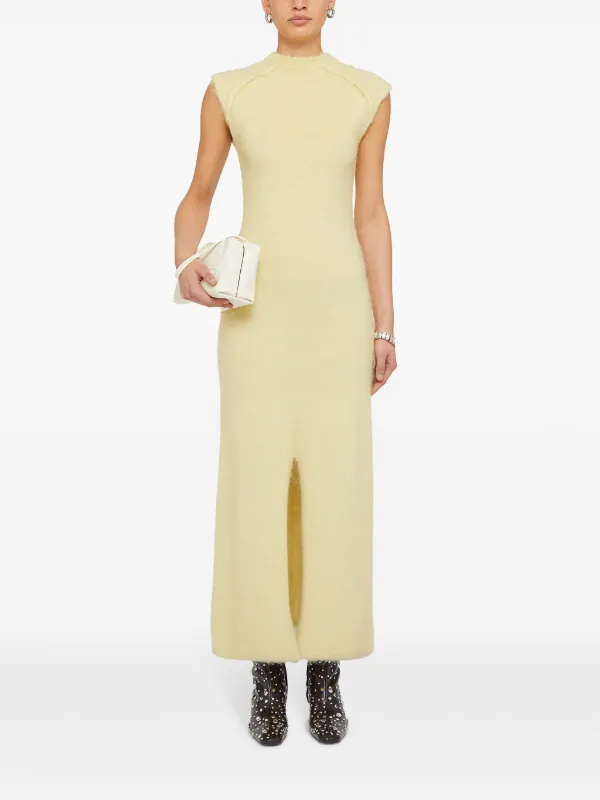 Jil Sander Front Slit Knitted Maxi Dress | Yellow | FARFETCH