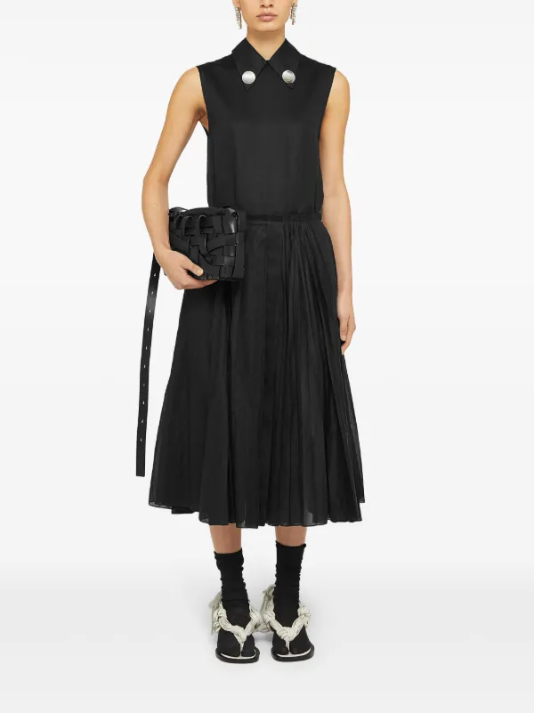 Jil Sander A-line Pleated Skirt | Black | FARFETCH NZ