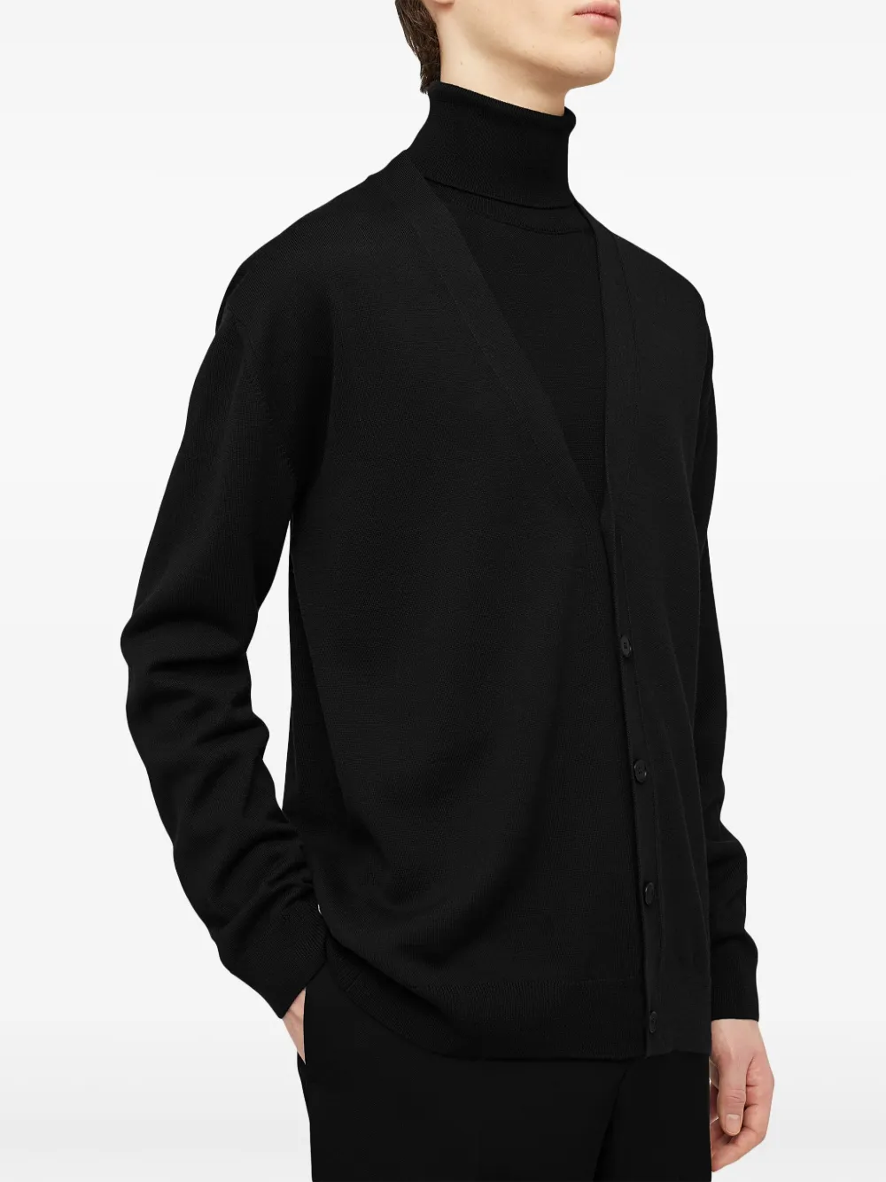 Jil Sander Vest met V-hals Zwart