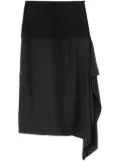 Jil Sander wool draped midi skirt - Black