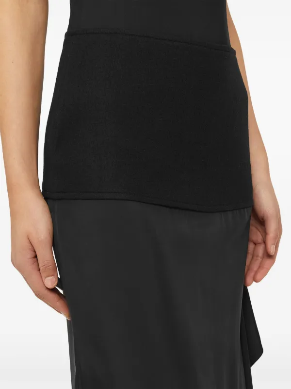 Jil Sander ウールニットドレープスカート Jil Sander ウール ドレープスカート | ブラック | FARFETCH JP