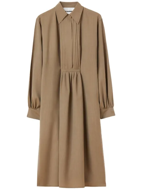 Jil Sander straight-point collar wool dress