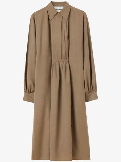 Jil Sander robe-chemise à col pointu
