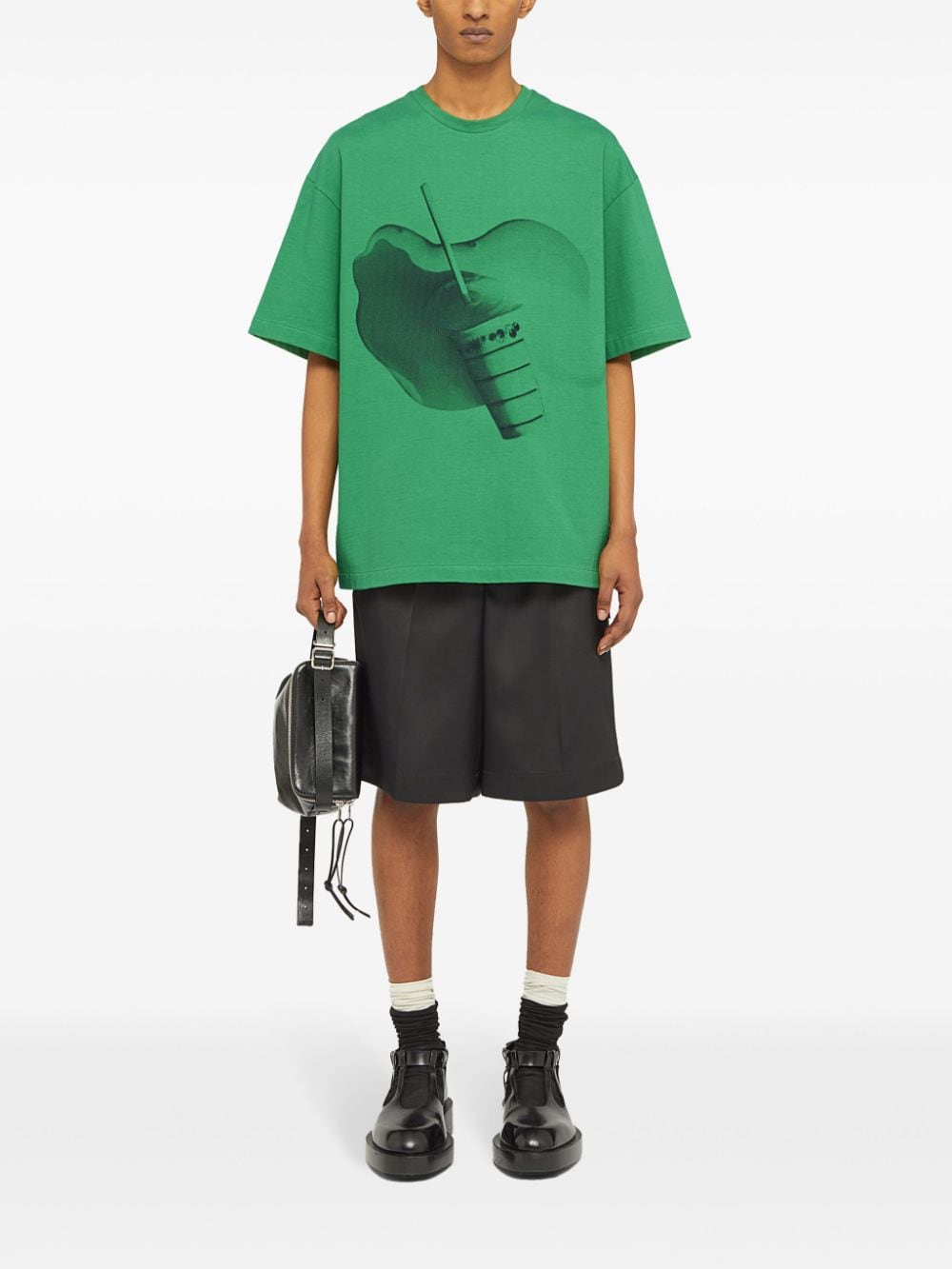 Jil Sander T-shirt met grafische print Groen